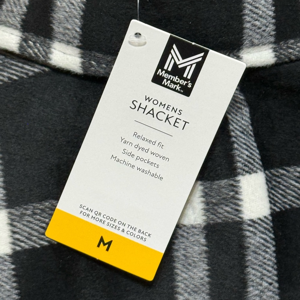 Member's Mark Women's Black & White Plaid Shacket - Picture 5 of 5
